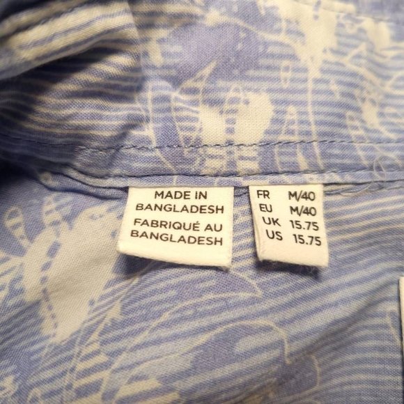 Selected Homme Mens Judd Shirt Button Up Blue Shadow Floral Short‎ Sleeve M New - Picture 7 of 8